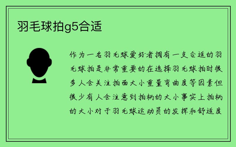 羽毛球拍g5合适