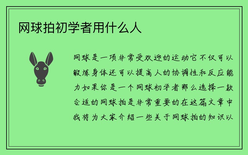 网球拍初学者用什么人